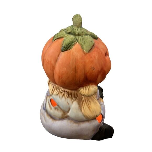 Vintage Brinn's Porcelain Halloween Jack O’ Lantern Scarecrow Night Light. 7” - Picture 5 of 10